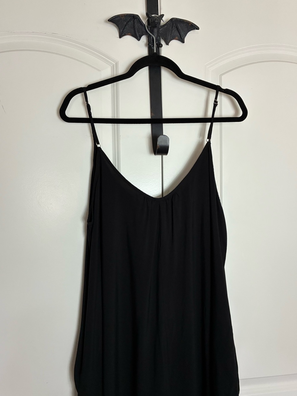 Gothic Sleek Black Jumpsuit Spaghetti Strap Adjustable Pockets size XXL - Picture 4 of 11